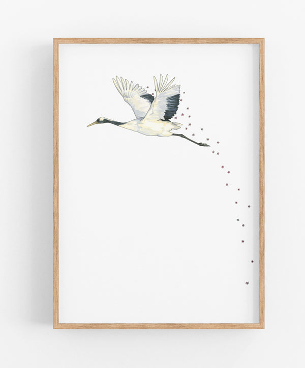 Crane Blossom Print