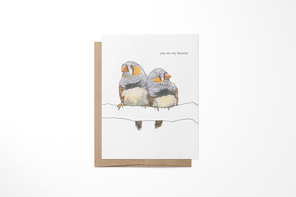 Finch Couple Greeting Card