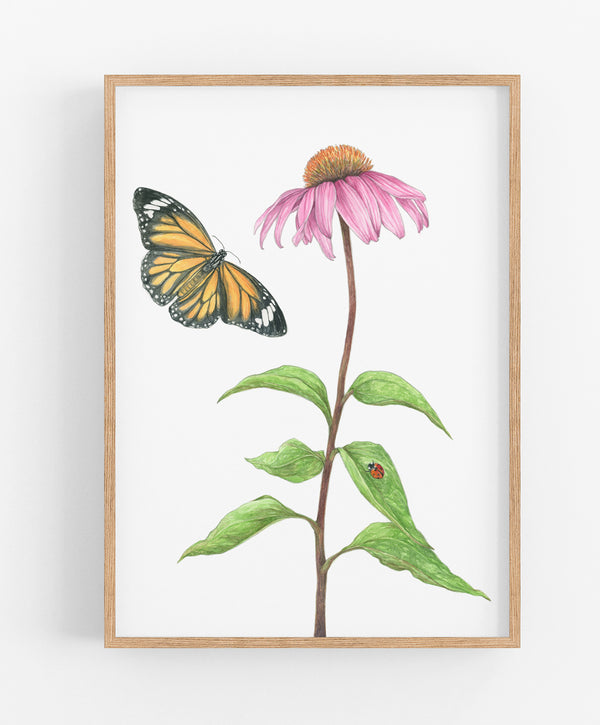 Monarch Botanical Print