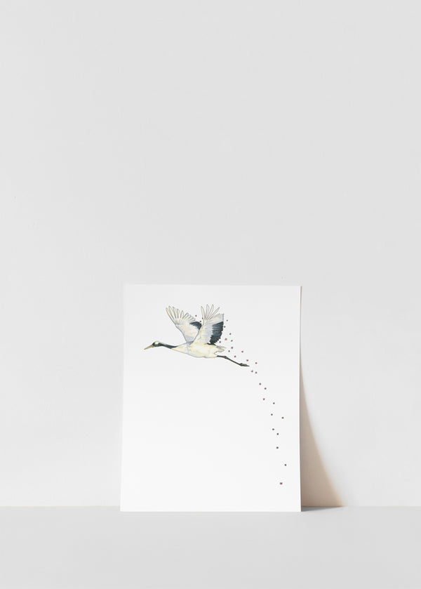 Crane Blossom Print